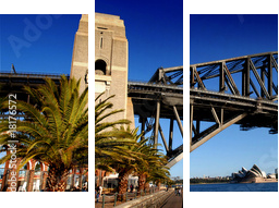 Sydney Harbour Bridge PanoramaColour - Dreiteiliges Leinwandbild, Triptychon