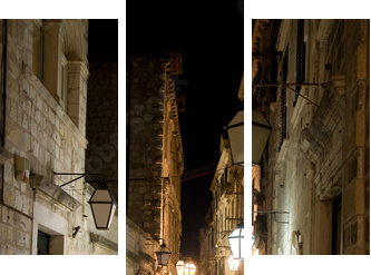 Night street - Dreiteiliges Leinwandbild, Triptychon