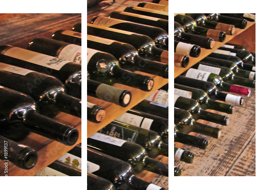 vine bottles - Dreiteiliges Leinwandbild, Triptychon