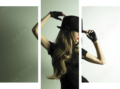 Young dancing woman - Dreiteiliges Leinwandbild, Triptychon