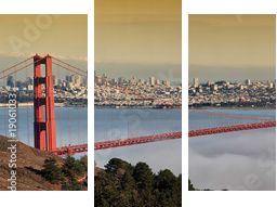 photo of the golden gate bridge at evening - Dreiteiliges Leinwandbild, Triptychon