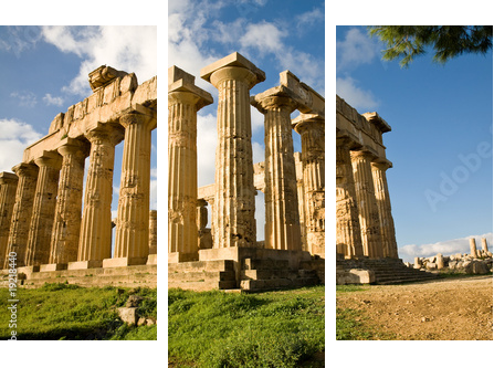 Temple of Hera, Selinunte, Sicily - Dreiteiliges Leinwandbild, Triptychon