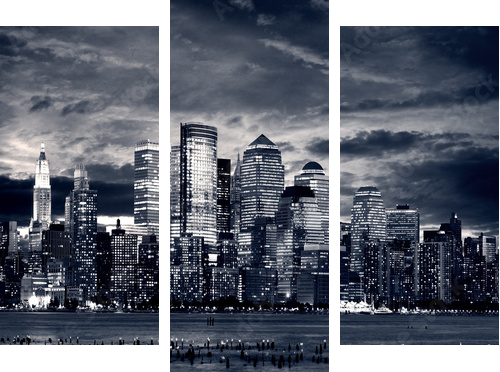 New York City Downtown from Jersey side - Dreiteiliges Leinwandbild, Triptychon