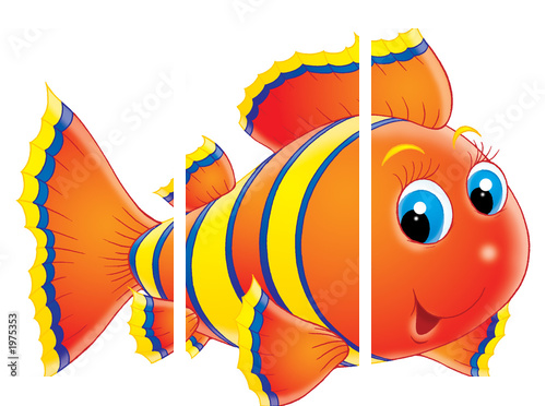coral fish - Dreiteiliges Leinwandbild, Triptychon