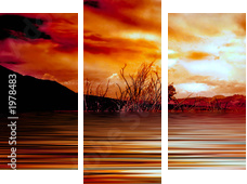 pustynna burza o wschodzie słońca
 - Dreiteiliges Leinwandbild, Triptychon