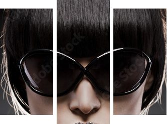 portrait with an original make-up #2 - Dreiteiliges Leinwandbild, Triptychon