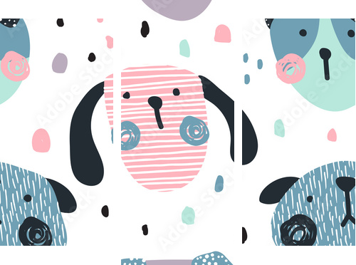 dogs pattern - Dreiteiliges Leinwandbild, Triptychon