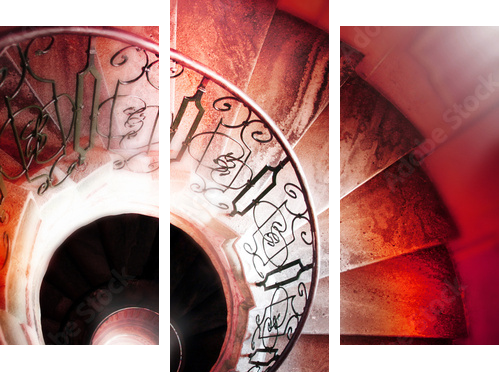 Spiral staircase - Dreiteiliges Leinwandbild, Triptychon