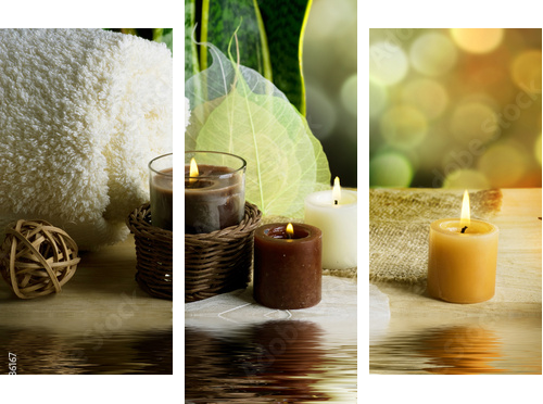 Spa and body care treatment.Blurred Background - Dreiteiliges Leinwandbild, Triptychon