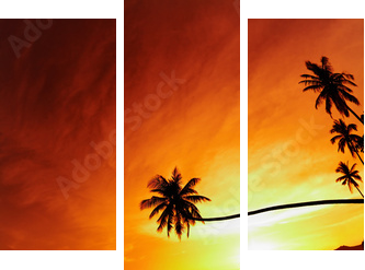 Tropical beach at sunset - Dreiteiliges Leinwandbild, Triptychon