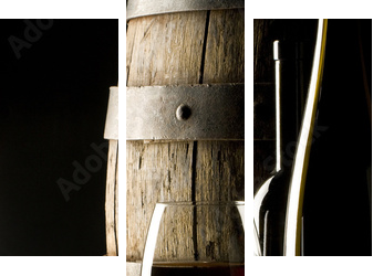 Drewniana beczka z winem
 - Dreiteiliges Leinwandbild, Triptychon