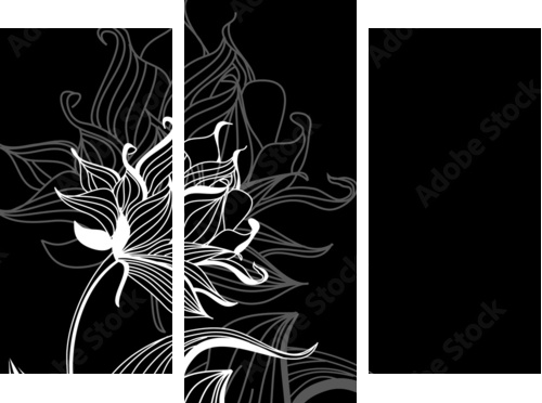 White flowers - Dreiteiliges Leinwandbild, Triptychon