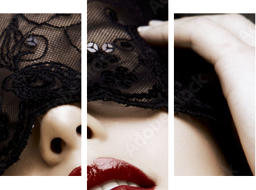 woman in mask - Dreiteiliges Leinwandbild, Triptychon