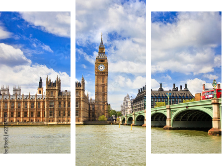 Big Ben and Houses of Parliament - Dreiteiliges Leinwandbild, Triptychon