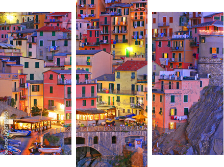 Włoska Manarola kolorami osnuta
 - Dreiteiliges Leinwandbild, Triptychon