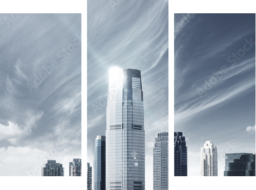 Future city - newyork city - Dreiteiliges Leinwandbild, Triptychon