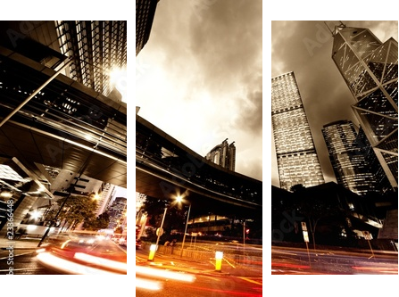 Fast moving cars at night - Dreiteiliges Leinwandbild, Triptychon