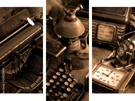 Vintage still-life - Dreiteiliges Leinwandbild, Triptychon