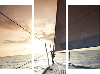 Yacht - Dreiteiliges Leinwandbild, Triptychon