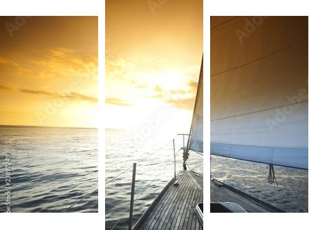 Sailing and sunset sky - Dreiteiliges Leinwandbild, Triptychon