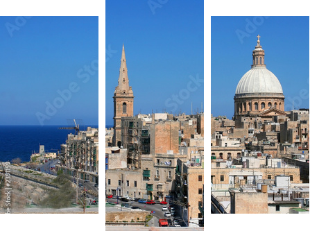 valletta city - Dreiteiliges Leinwandbild, Triptychon