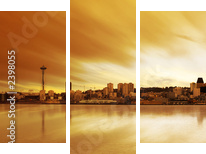 Panorama Seattle w pełnym słońcu 
 - Dreiteiliges Leinwandbild, Triptychon