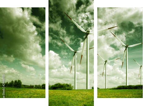 Wind turbines, ecology - Dreiteiliges Leinwandbild, Triptychon