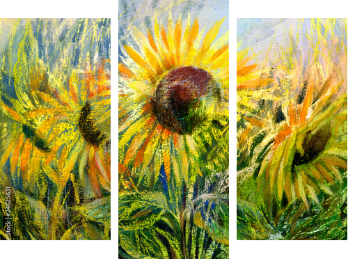 Sunflowers - Dreiteiliges Leinwandbild, Triptychon