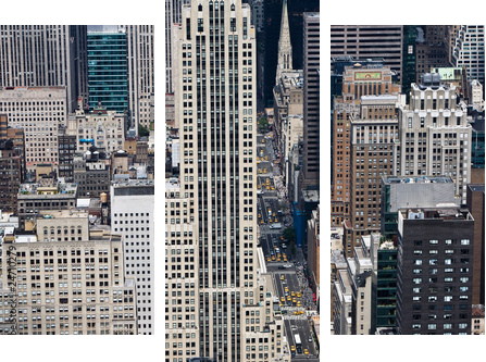Skyline von New York City  mit HochhÃ¤usern - Dreiteiliges Leinwandbild, Triptychon