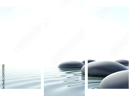 Zen water - Dreiteiliges Leinwandbild, Triptychon