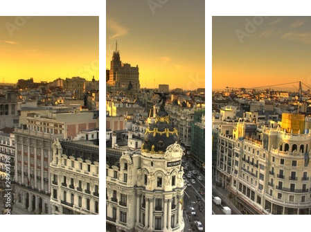 Edificio Metropolis Madrid - Dreiteiliges Leinwandbild, Triptychon