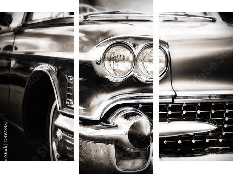 American Classic Caddilac Automobile Car - Dreiteiliges Leinwandbild, Triptychon