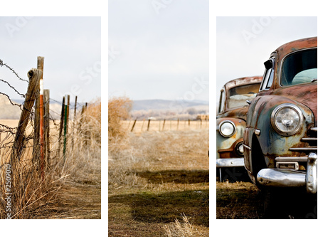 vintage cars - Dreiteiliges Leinwandbild, Triptychon