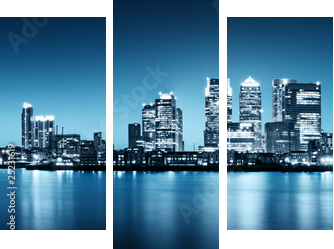 Panoramic picture of Canary Wharf view from Greenwich - Dreiteiliges Leinwandbild, Triptychon
