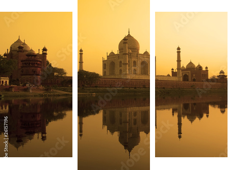 Tadż Mahal – świątynia miłości w blasku słońca
 - Dreiteiliges Leinwandbild, Triptychon