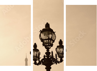 Vintage lamppost on the bridge of Alexandre III (Paris, France) - Dreiteiliges Leinwandbild, Triptychon
