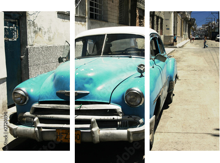 havana street - cross process - Dreiteiliges Leinwandbild, Triptychon