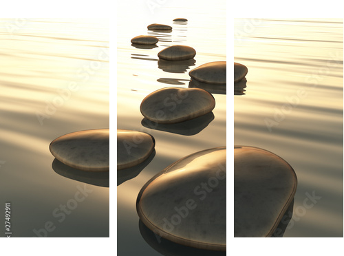 step stones - Dreiteiliges Leinwandbild, Triptychon