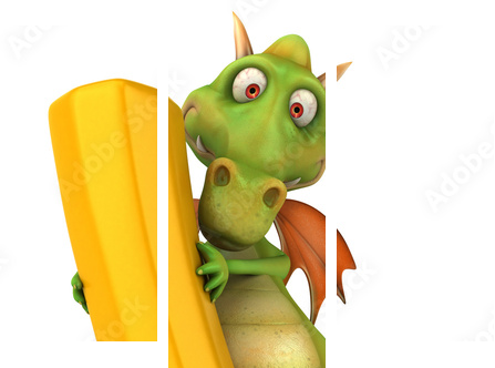Dragon et crayon - Dreiteiliges Leinwandbild, Triptychon