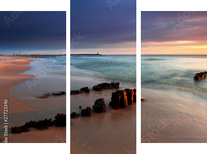 Beautiful sunrise on the beach - Dreiteiliges Leinwandbild, Triptychon