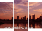 Zachód słońca w Cityscape Dubaj
 - Dreiteiliges Leinwandbild, Triptychon