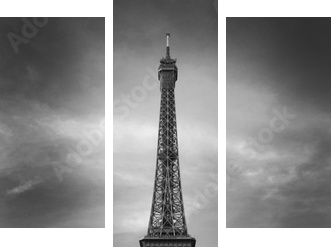 Tour Eiffel et voiture rouge- Paris - Dreiteiliges Leinwandbild, Triptychon