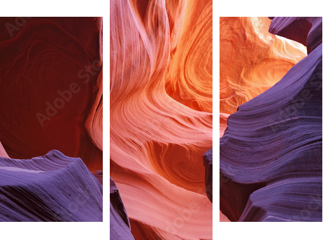 Glowing colorful  corridor - Dreiteiliges Leinwandbild, Triptychon