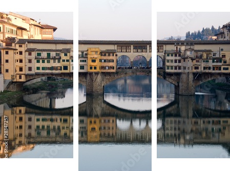 Ponte Vecchio a Firenze - Dreiteiliges Leinwandbild, Triptychon