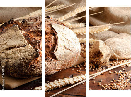 Pachnący, wiejski chleb
 - Dreiteiliges Leinwandbild, Triptychon