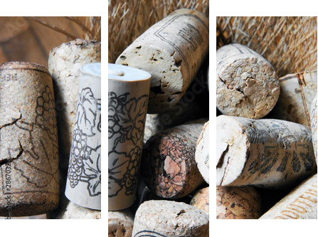 Korki od wina
 - Dreiteiliges Leinwandbild, Triptychon