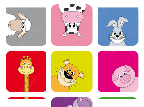 animales divertidos - Dreiteiliges Leinwandbild, Triptychon