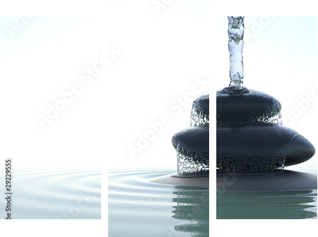 Zen waterfall - Dreiteiliges Leinwandbild, Triptychon