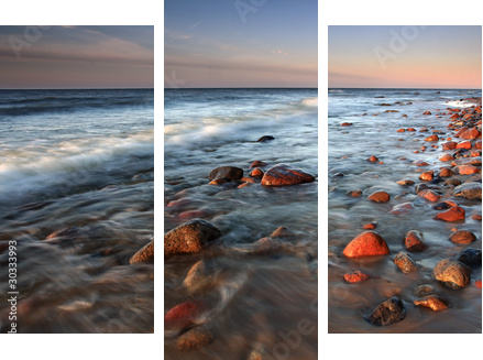 Bałtyckie wybrzeże = nastrojowa strona morza - Dreiteiliges Leinwandbild, Triptychon