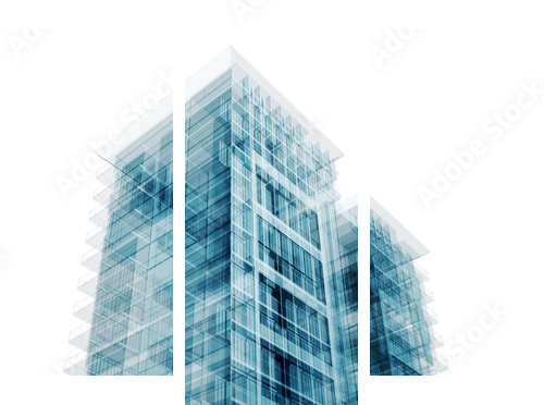Contemporary architecture - Dreiteiliges Leinwandbild, Triptychon
